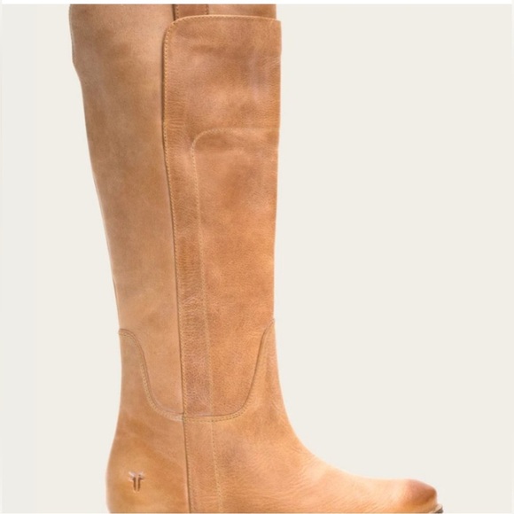 Frye Womens Paige Tall Riding Boots Weathered Distressed Burnished Tan Size 6.5 - Picture 2 of 16